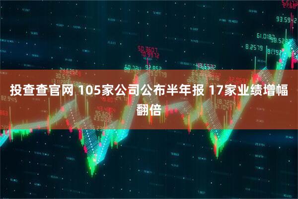 投查查官網 105家公司公布半年報 17家業績增幅翻倍